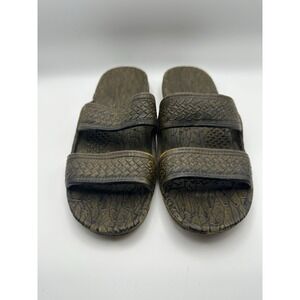 Imperial Hawaii Jesus Sandals Jandals Mens Size 7 Brown Rubber